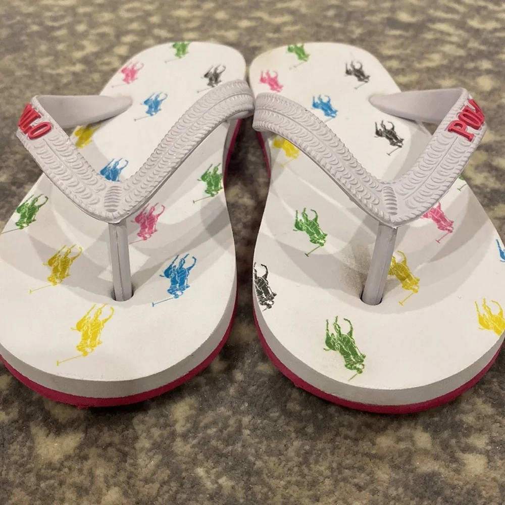 POLO KIDS FLIP FLOPS SIZE 11 LITTLE GIRLS - Picture 8 of 9